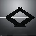 Black Hydraulic Car Jack With Diamond Shaped Frame And White Rod For Vehicle Lifting