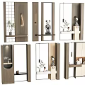 Modern Entryway And Side Cabinets With Mirror Shelf Storage And Decorative Design 3d model