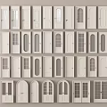 Various Styles Of White Doors With Different Designs And Glass Panels