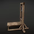 Antique Style Wooden Frame With Central Mirror Panel And Bottom Platform Stand