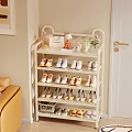 Stylish Multilayer Shoe Rack For Home With Various Shoes And Decorative Items