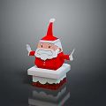 Old Man Wearing Santa Hat With Red Outfit And White Beard On White Base