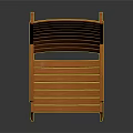 Orange Leisure Chair with Striped Backrest and Armrests for Modern Indoor Outdoor Relaxation