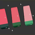 Colorful Watermelon Shaped Decorative Pieces With Pink Red Green Hues And Star Accents