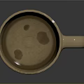 Brown Ceramic Mug With Simple Face Design Having Black Dot Eyes And Line Mouth