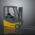 Jungheinrich Forklift Truck With Gray Cabin Yellow Exterior And Front Forks