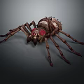 Realistic Giant Spider With Spiky Back Red Markings And Long Legs