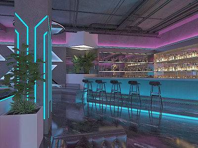 INDUSTRIAL LOFT BAR 3d model