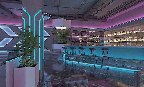 INDUSTRIAL LOFT BAR 3d model