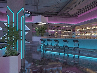 INDUSTRIAL LOFT BAR 3d model