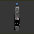Futuristic Sci Fi Gun With Metallic Finish Illuminated Green Yellow Accents And Textured Grip