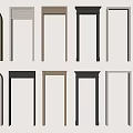 Multiple Door Frame Styles In White Black And Brown For Interior Design 3d model