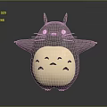 Gray Animated Film Character Totoro With Large Ears Round Eyes Long Whiskers And Beige Belly