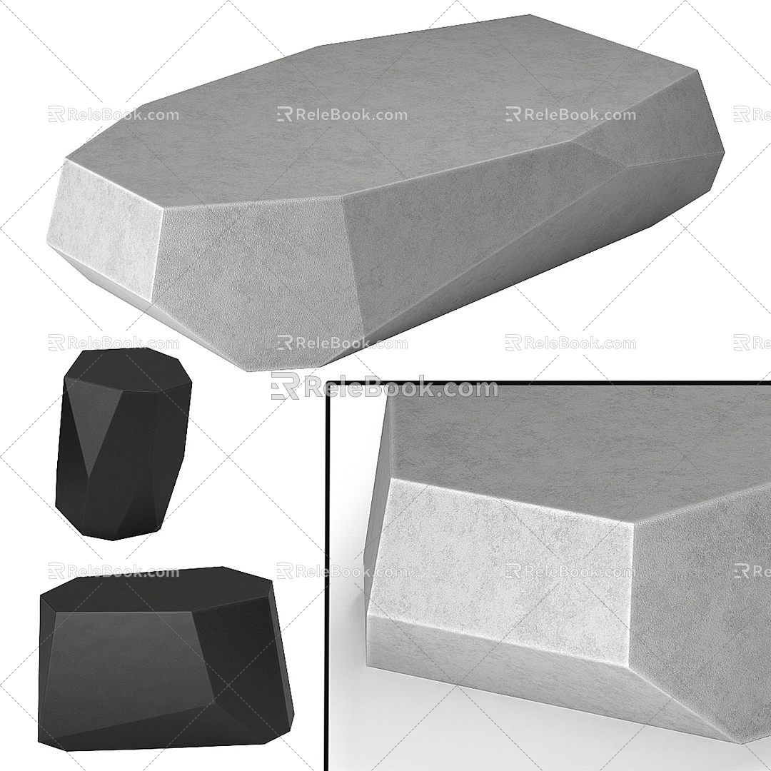 Stone outdoor table 3d model