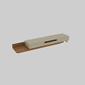 Modern TV Stand With Light Wood And Cream White Finish Featuring Drawers And Open Shelves
