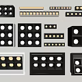 Various Styles Of Modern Downlights And Spotlights With Grid Bar Arranged Designs