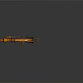Orange Multi Barrel Mechanical Weapon With Rope And Futuristic Design