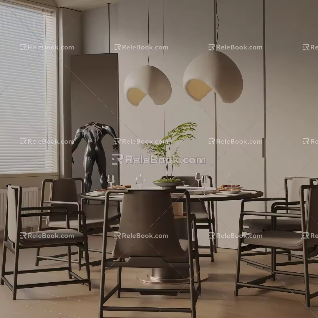 Modern table combination 3d model