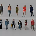 Diverse Group of People Standing in Various Poses With Different Clothing And Postures