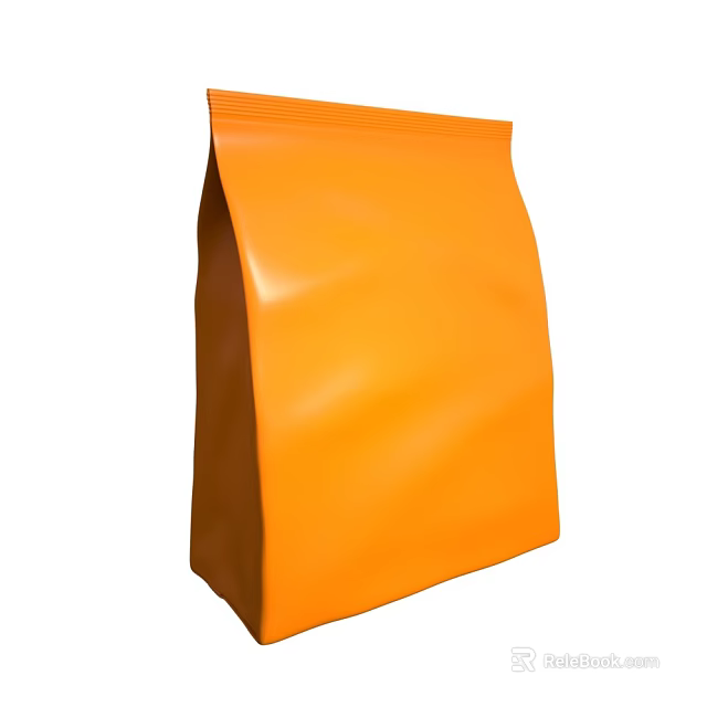 Premium Pet Food in Orange Standing Bag for Pet Nutrition and Care 3d model 