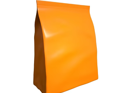 Premium Pet Food in Orange Standing Bag for Pet Nutrition and Care 3d model