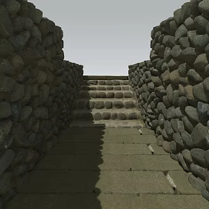 Steps Ladder Stone Floor Stone Road Mountain Ladder Stone Ladder Stone Wall Pebbles Wall 3d model