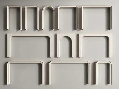 Various Door Arch Designs in Different Shapes and Styles on White Background 3d model