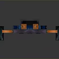 Game Movie Character With Blue Orange Mechanical Long Spiked Limb And Sci Fi Futuristic Look