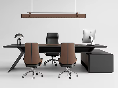 Modern manager desk chairman's desk boss desk office desk and chair 3d model