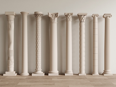 French Roman Column Square Column 3d model