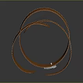 Orange Leather Belt With White Stitching And Square Buckle Daily Use Fashion Accessory