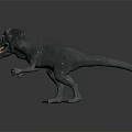 Fierce Gray Dinosaur Character Displaying Sharp Teeth And Claws In Running Stance 3d model