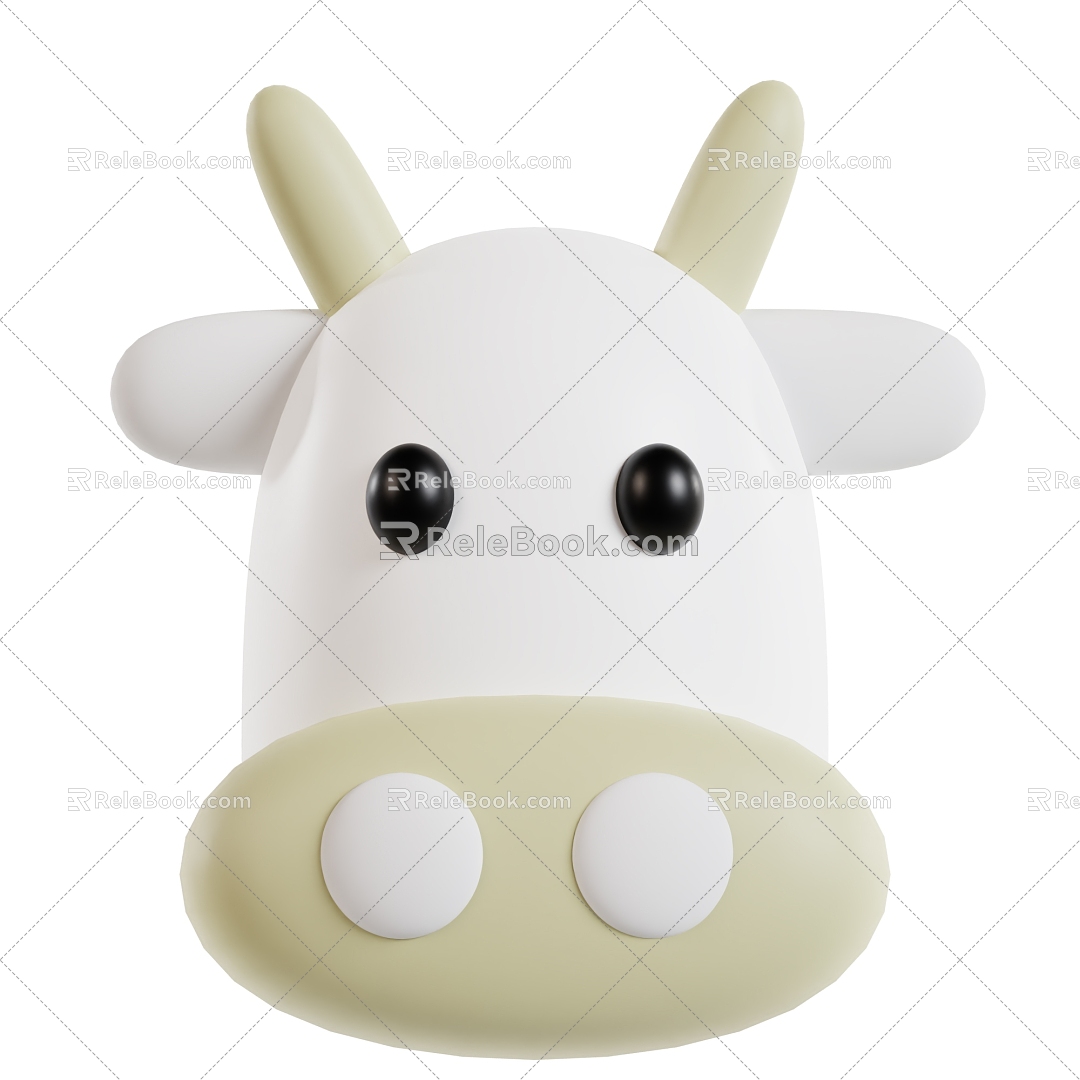 Cow head cow cow cartoon cow head cartoon cow 3d model