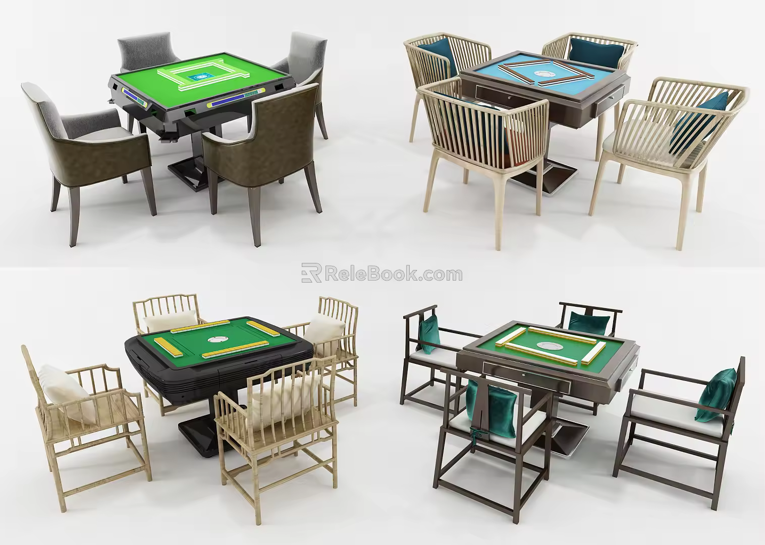 New Chinese Mahjong Table Chess Table Mahjong Table Combination 3d model
