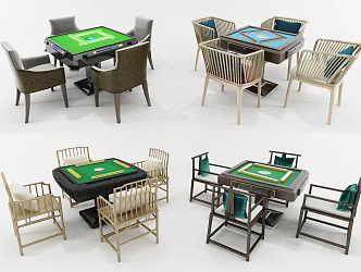 New Chinese Mahjong Table Chess Table Mahjong Table Combination 3d model