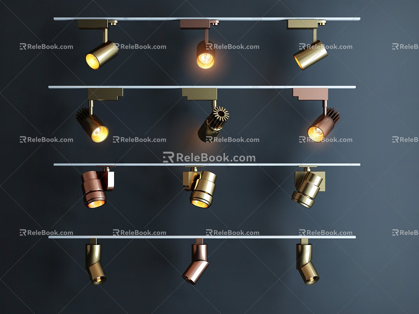 Light Luxury Spotlight Track Light 3d model