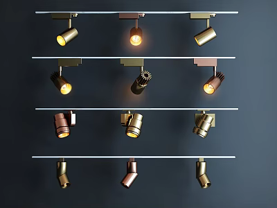 Light Luxury Spotlight Track Light 3d model