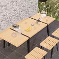 Wooden Outdoor Chairs With Table Set For Relaxing Garden Dining Space