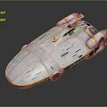 Sleek White Futuristic Spaceship With Yellow Blue Accents And Streamlined Engine Pods