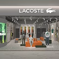 LACOSTE Clothing Store Interior With Mannequins Clothing Displays And Orange Sofas