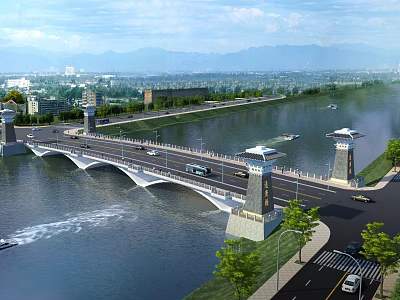 Bridge Bridge Bridge Overpass Bridge Suspension Bridge Cable-stayed Bridge Overpass 3d model