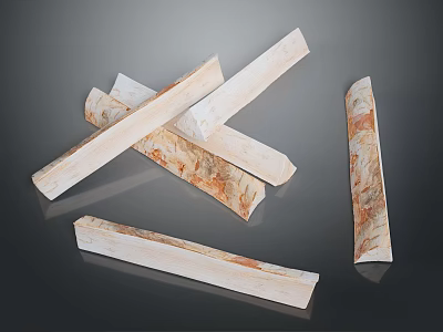 Plant Derived Light Colored Wooden Blocks With Textured Surfaces On Gray Background 3d model