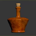 Vibrant Red Ceramic Decorative Bottle With Textured Surface And Golden Top Lid