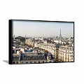 Paris Cityscape Landscape Painting With Eiffel Tower And Historic Building Rooftops
