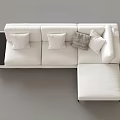 White L Shaped Casual Sofa Set With Soft Pillows And Modern Comfortable Design 3d model