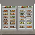 Commercial Display Refrigerators Filled With Fresh Fruits And Vegetables Inside 3d model