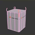 Practical White Cube Shaped Storage Organizer With Orange Handles By Packem 3d model