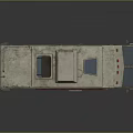 Vintage Recreational Vehicle With Roof Rack Sunroof Windows Door And Striped Design