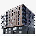 Modern Multi Storey Residential Apartment Building With Elegant Wooden Facade And Sleek Glass Balconies