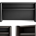 Modern Dark Brown Wooden Storage Shelf With Multiple Layers And Sturdy Structure 3d model